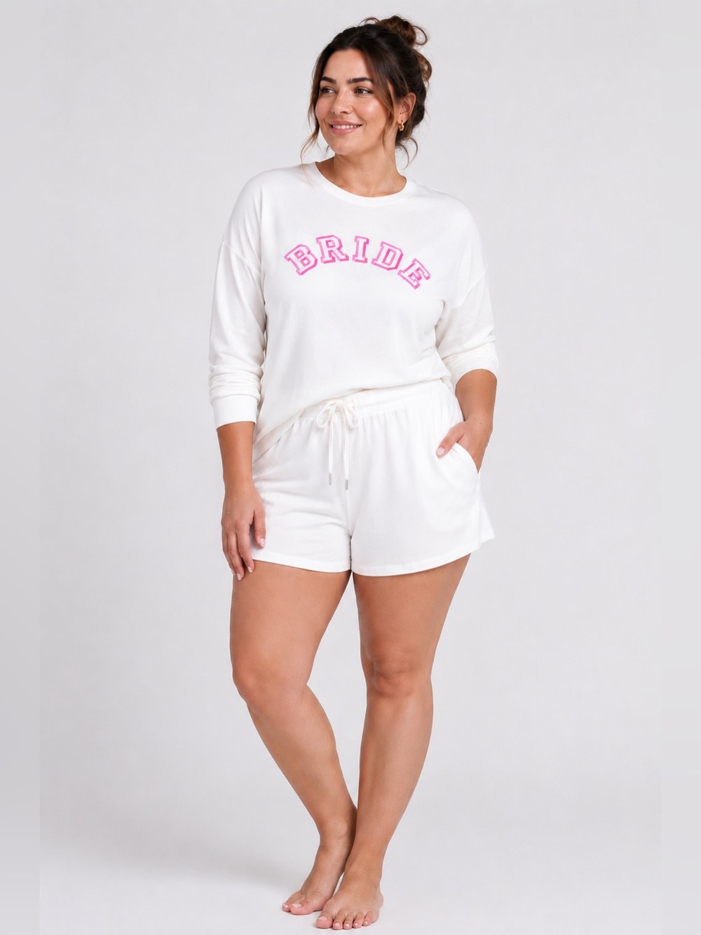 Bride White & Pink Lounge Set - Women's Intimates
Size 2X (18W-20W)